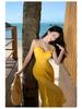 Elegant Slim Fit Irregular Split Beach Dress - Perfect for Vacations, Parties, and Birthdays