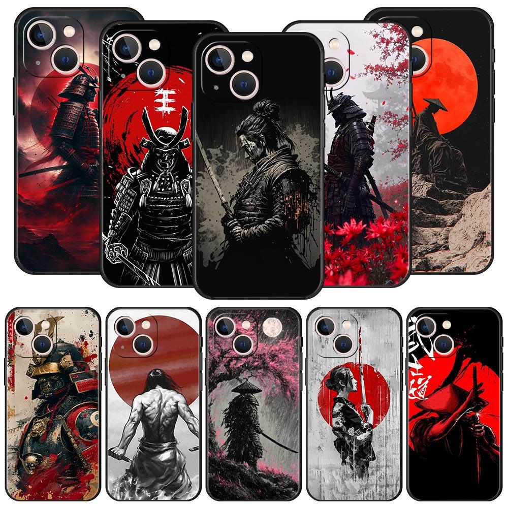 Japanese Bushido Samurai Phone Case For iPhone 17 Air 16 Plus 13 15 14 12 11 Pro MAX 7 8 SE Soft TPU Shockproof Cover Funda