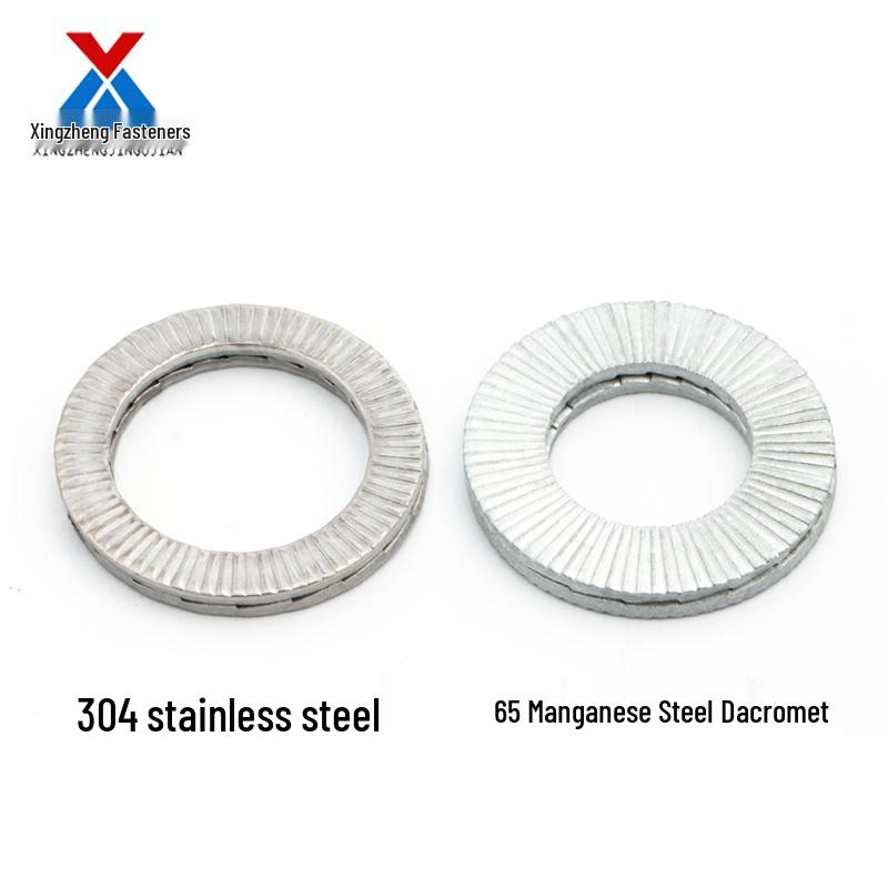 Double-Stacked Interlocking Toothed Anti-Slip Lock Washer 304 Stainless Steel DIN25201