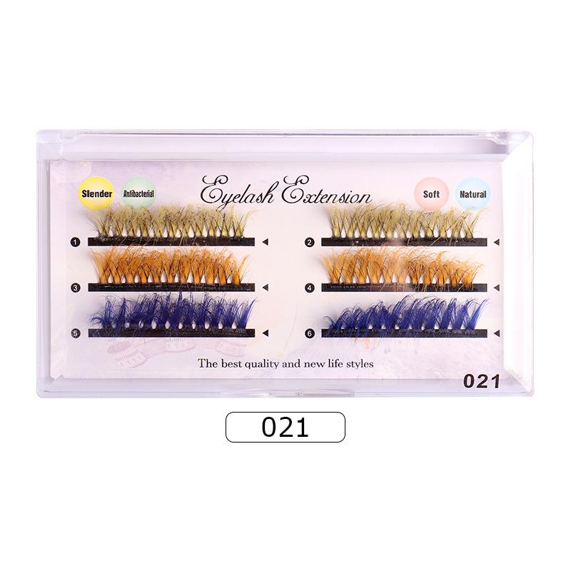 European And American Colored Mink Hair False Eyelashes Dense Row Dense Curl Messy Grafted Eyelashes