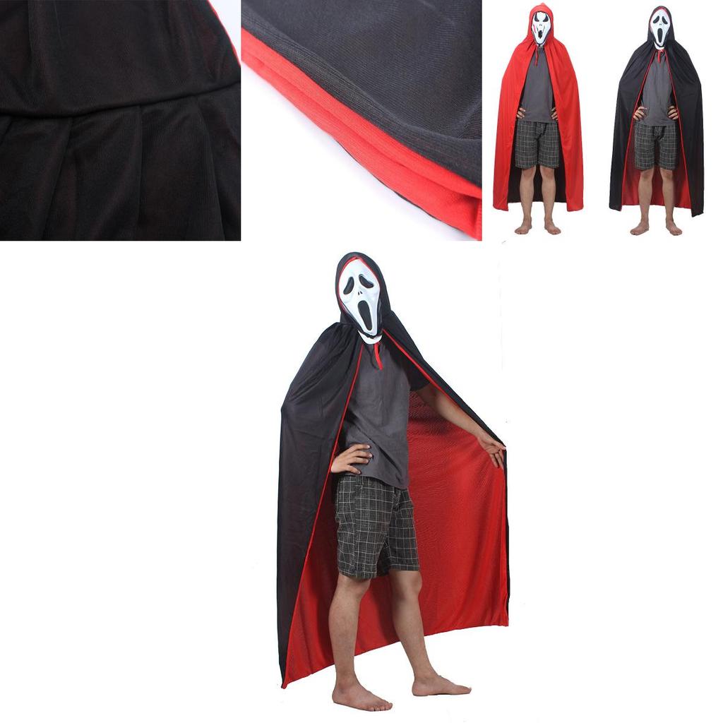 Devilish Halloween Vampire Hooded Cape For Adult And Kids Cosplay Costume