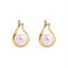 Simple Temperament 925 Sterling Silver Irregular Geometric Crossed Hollowed-out Pearl Stud Earrings for Women Piercing Jewelry