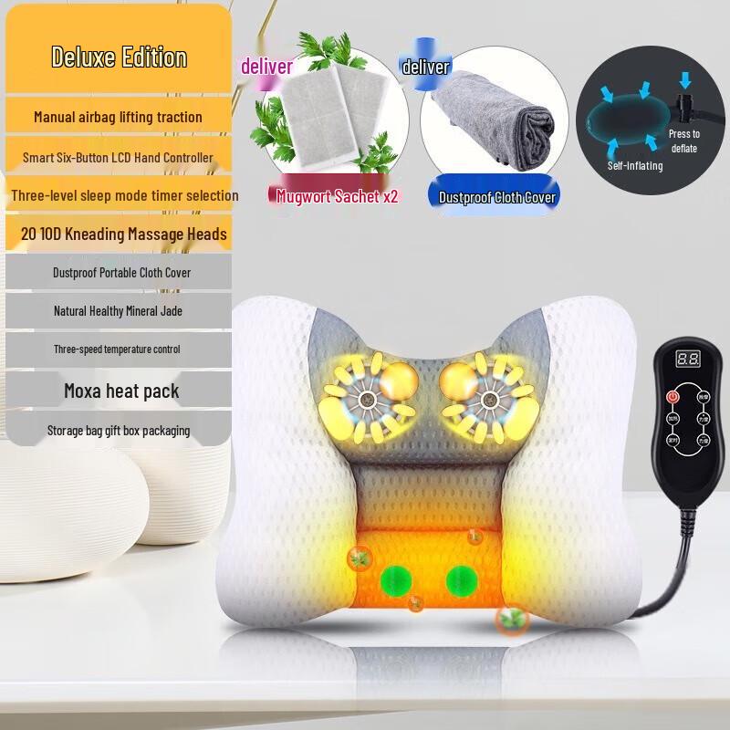 Enlong Electric Neck & Back Massage Pillow with Heat CN Plug (adapter Included)