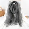 190*70cm  Women's Spring New Mulberry Silk Scarf Sunscreen Shawl Double Layer Kimono Mohair Wrap