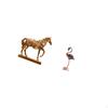 Horse Flamingo Figurine Sculpture Animal Statue Resin Engraved Artwork Decorative Home Office Desk