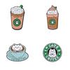 Themed Cat Unique Creative Coffee Cup Brooch Animal Design Metal Badge Collectors For
