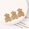 Cartoon Copper Inlaid Zircon Bear Doll Diy Necklace Bracelet Pendant Material Earrings Hairpin Full Diamond Jewelry Accessories