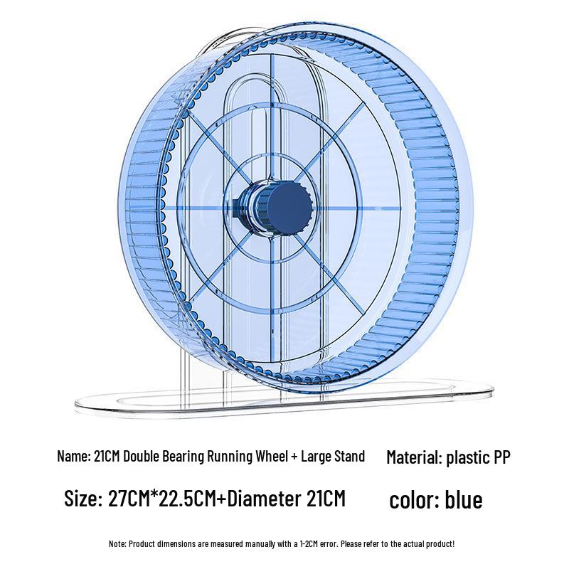 Extra Large Silent Hamster Running Wheel with Stand & Double Bearings - Includes Exercise Flywheel, One-Piece Design, Free Shipping