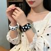 Resin Cuff Bracelet European Style Round Bracelet Luxury Spotted Bangle  Women
