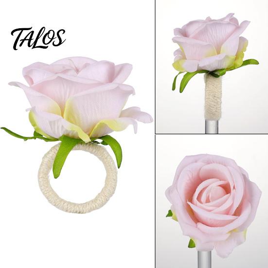 Artificial Flower Napkin Holders for Weddings Rose Ring, Fabric Pink Holder, Rustic Floral Buckles Party Ring Farmhouse Wedding Bridal Shower