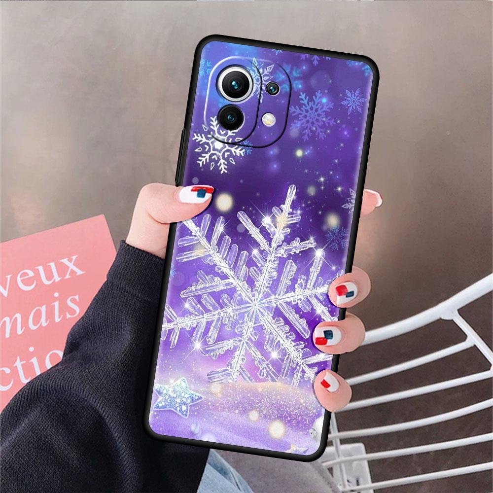 Měkké silikonové pouzdro pro Xiaomi Mi 11 Lite 5G NE 11T Pro 12S Ultra 12 Note 10 10T 9T Kryt na telefon Nárazník Funda Sněhobílá Vločka