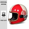 Retro Motorcycle Helmet for Men Women Motorcycle Full Face Helmets Anti-fog Lens Four Seasons Universal DOT Approved Full Helm