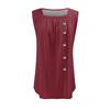 Women's Fashion Casual Basic Pleated Plain Button Square Collar Sleeveless Vest Print Summer Tank Tops