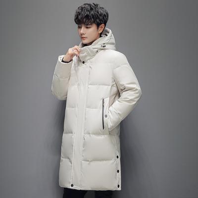Doudoune Homme Mi-longue à Capuche Amovible Épaissie Chaude Version Coréenne Tendance Jeune Couple Doudoune