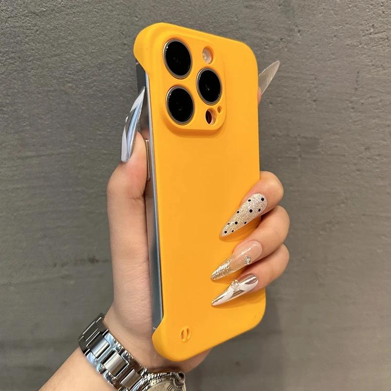 Luxury No Borders Matte Phone Case For iPhone 11 12 13 14 15 Pro Max 7 8 Plus X Xs Max XR Mini Ultrathin Bumper Cases Cover