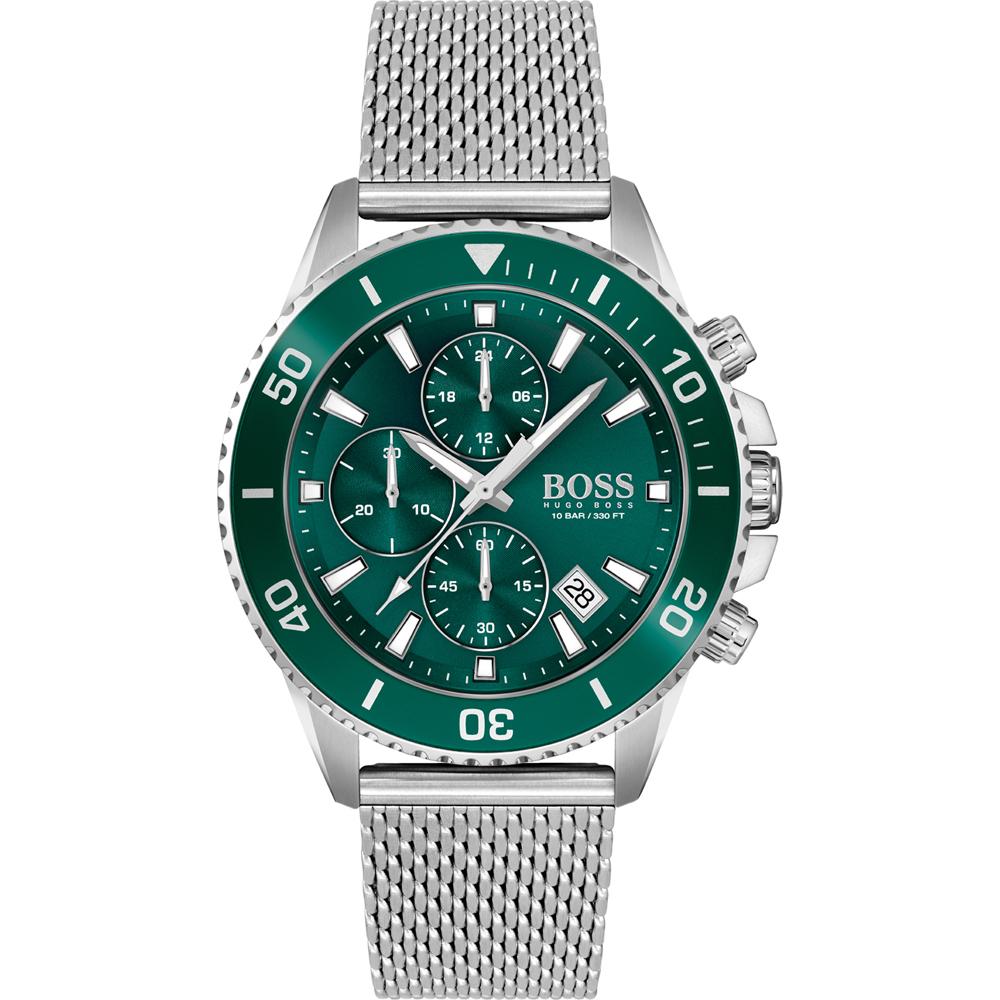 BOSS Admiral Green Stainless Steel Mesh Bracelet Men s Quartz Watch 1513905 зелёный
