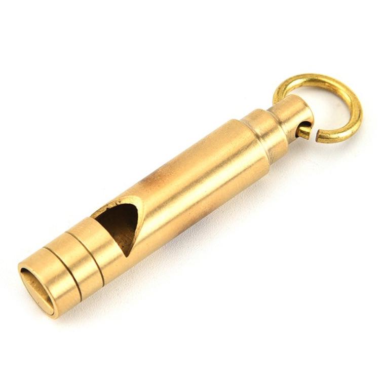 Handmade Retro Brass Whistle - Referee, Survival, & Keychain Pendant for Outdoors