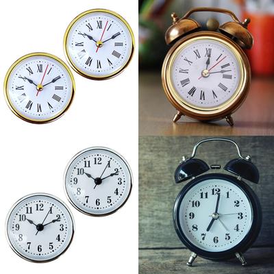 2 ks Elegantní 65MM Quartzový Vkládací Ciferník pro DIY Opravy s Římskými/Arabskými Číslicemi a Zlatým/Stříbrným Lemem pro Tvorbu Hodin
