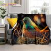 Cute Dream Birds Parrot Peacock Cartoon Soft Flannel Blankets,Throw Blanket Comfortable Blanket for Picnic Beds Home Bedroom Kid