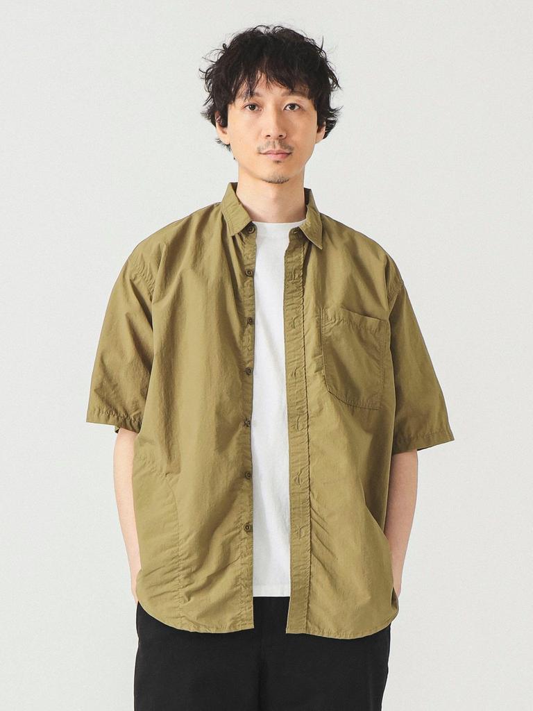 Beams Men's Water-Repellent Active Shirt, Olive, Size M