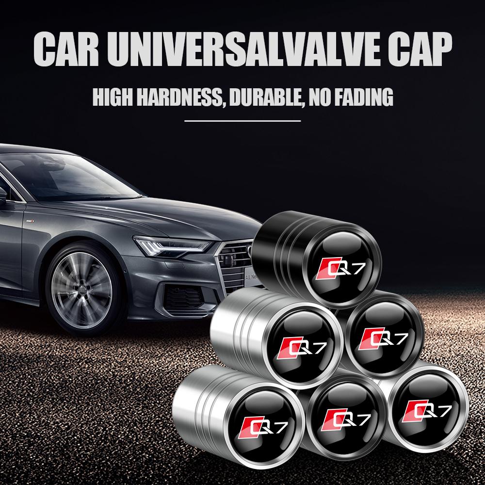 3D Metal Car Wheel Tire Valve Caps Tyre Air Stem Covers Accessories For Audi OOOO SLINE RS S TT A4 B8 A3 8P A6 C7 8V B6 B7 B9 Q5