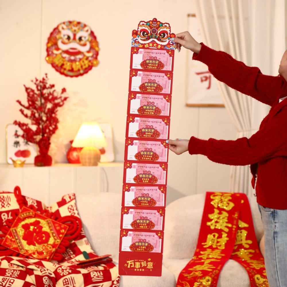 2/6/10 Slots Snake Year Folded Red Envelope Blessing Red Packet Lucky Money Pockets Party Gifts