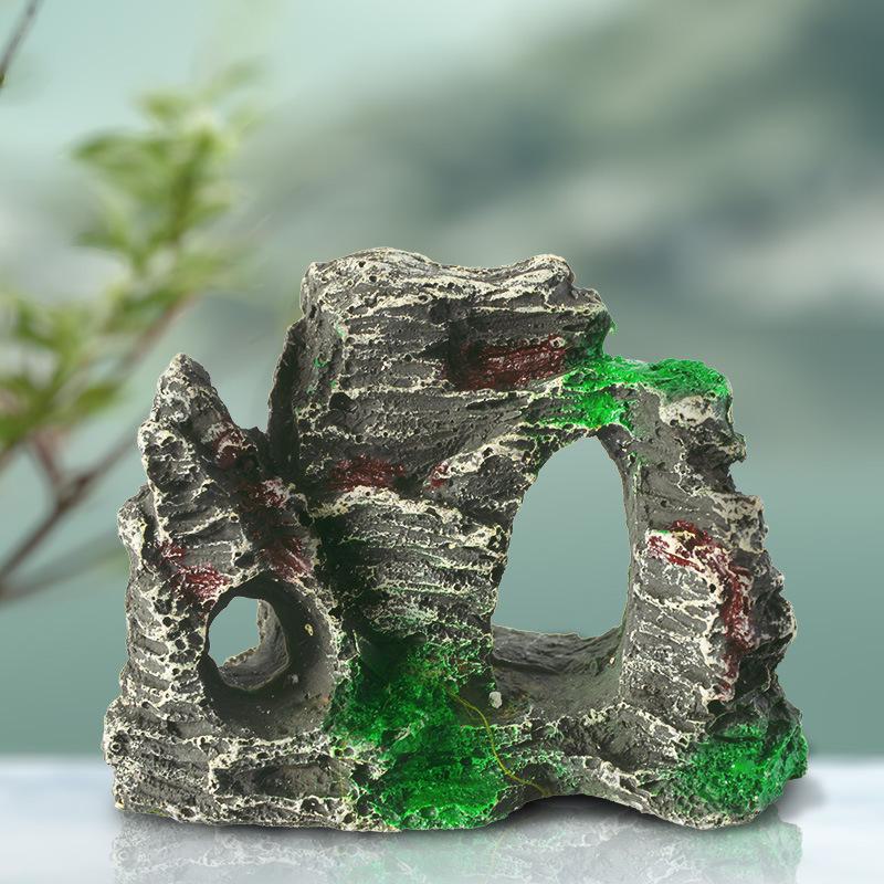 Best-Selling Fish Tank Aquarium Resin Rockery: Simulated Water Grass & Micro Landscape Decor Ornaments