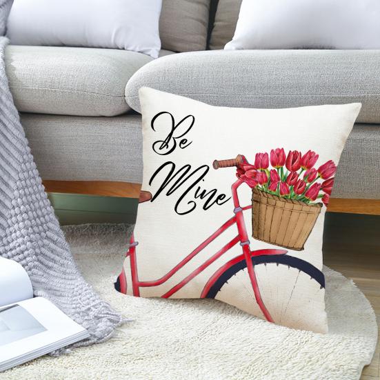 

Наволочка на День святого Валентина красного и розового цвета с узором из тюльпанов, наволочка для диванной подушки, для спальни, автомобиля, квадратная подушка B