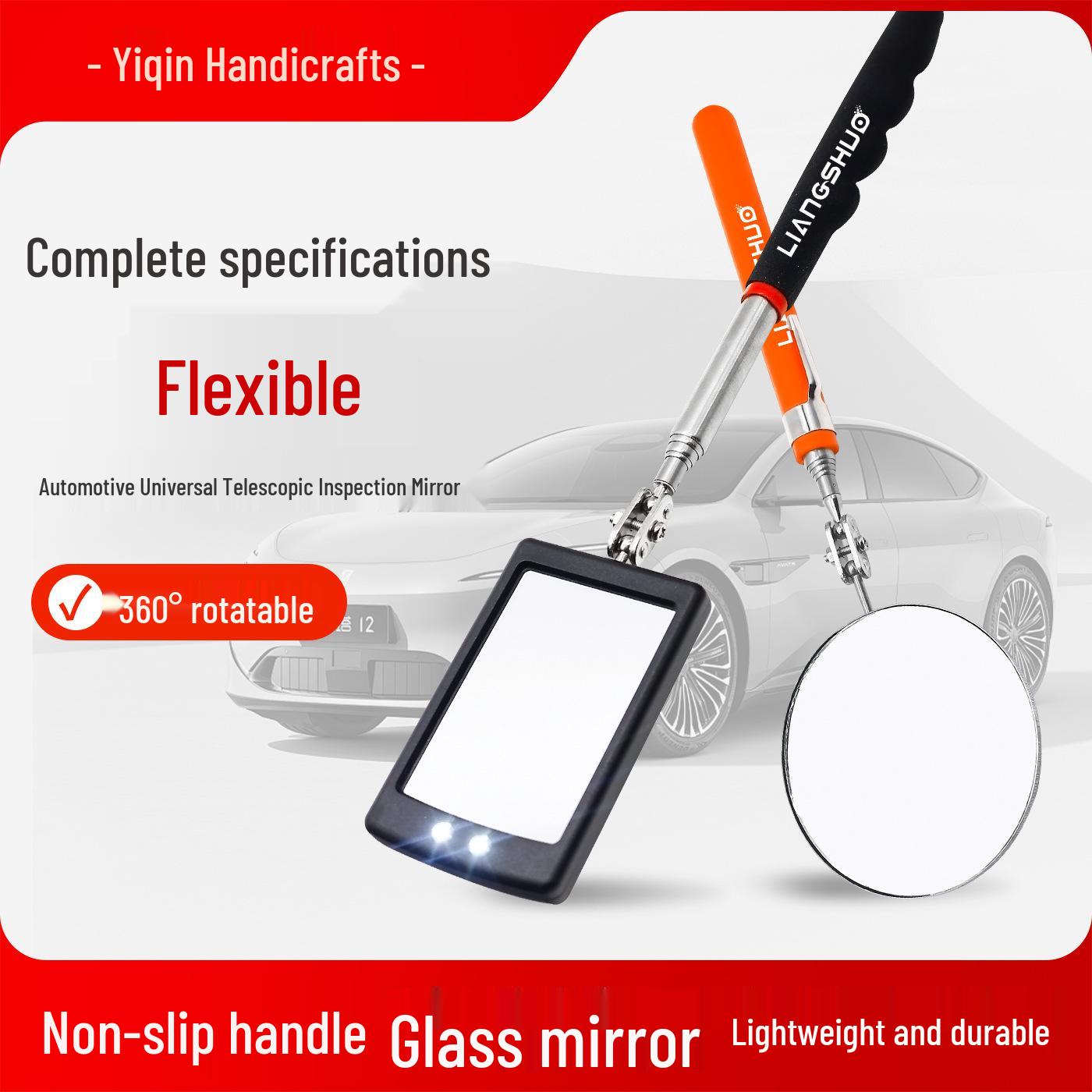 Liang Shuo Universal Telescopic Inspection Mirror - Bendable Rearview Endoscope Model Orange Sleeve Small Inspection Mirror 30mm