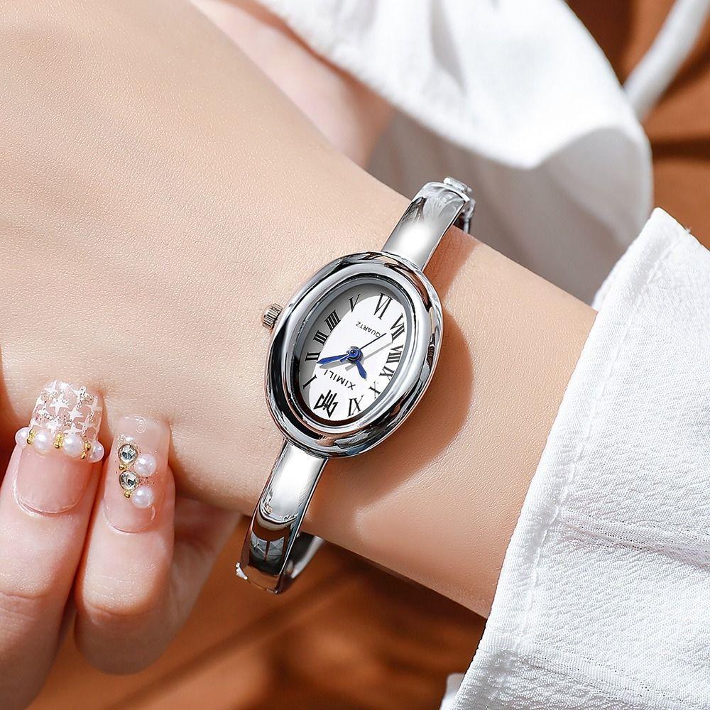Vintage Oval Dial Bracelet Watch Elegant Hidden Buckle Design Ladies Watch Luxury Gift Wristwatch for Women