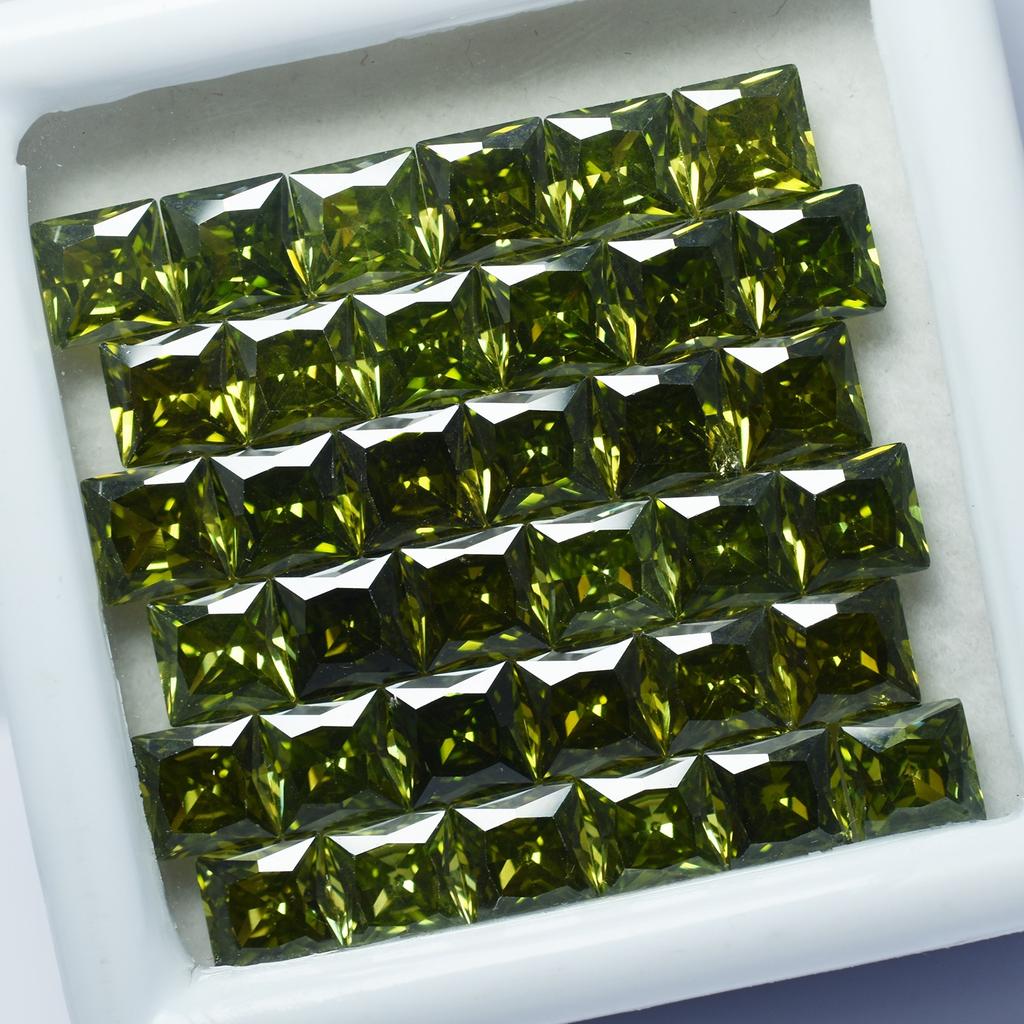 51 Pcs Lot Natural Green Sapphire Square Cut 5x5mm Certified Loose Gemstones