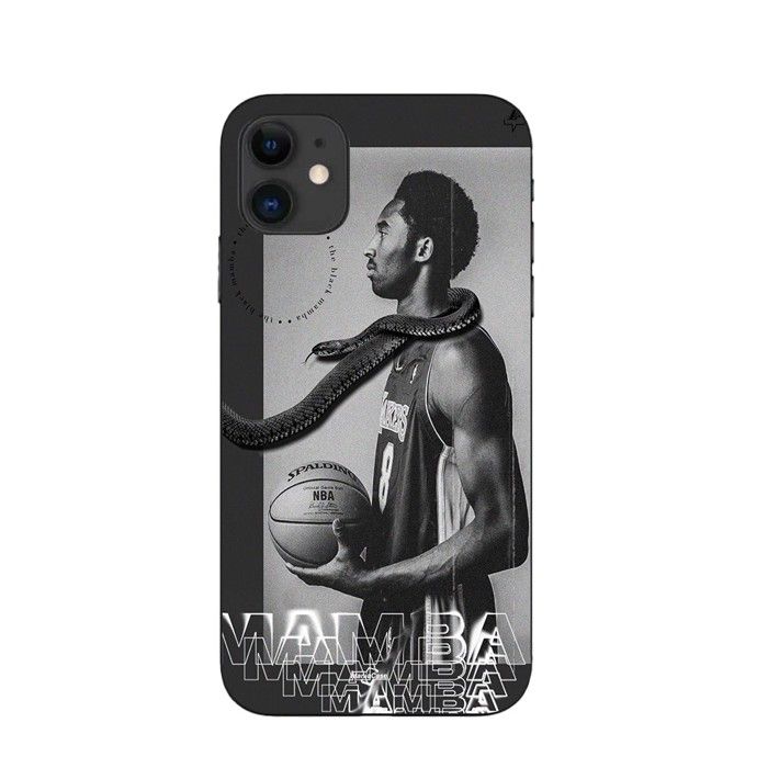 Coque de téléphone - MANIACASE - Iphone 12 mini - Silicone - Noir - NBA black mamba mentality