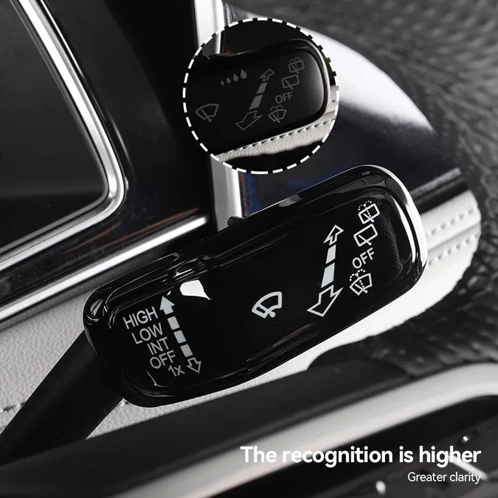 2Pcs Car Styling Steering Wheel Turn Signal Wiper Switch Lever Decoration Cover Trim for VW Polo Golf 7 Golf 8 Jetta Tiguan