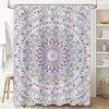 Purple Mandala Shower Curtain: Floral Bathtub Bathroom Decor for Home Waterproof Fabric Bath Linen Sets DIY Room Accessories Gre