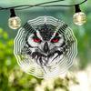 Metal Owl Wind Chime with Rotating Design for Outdoor Garden Yard Decoration Bird Repellent Hanging Spinner Art