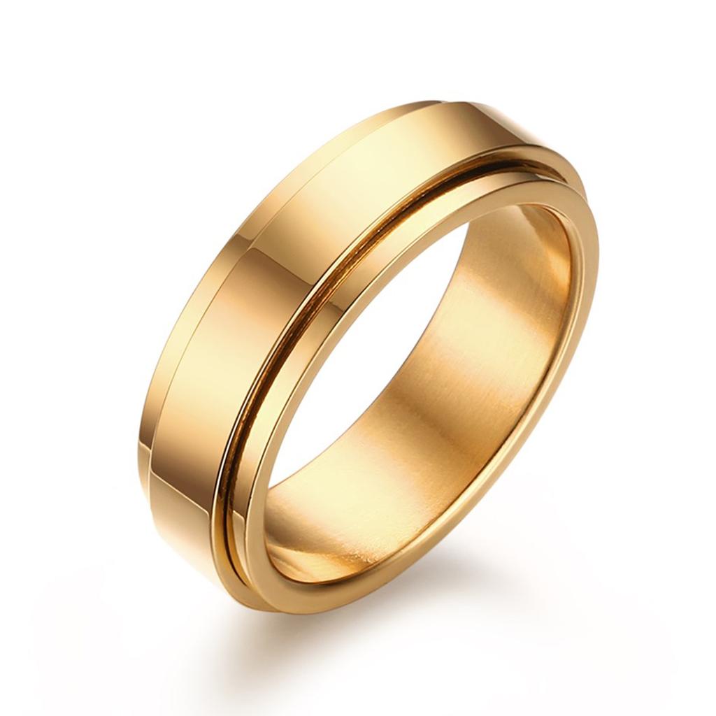 Stainless Steel Spinner Fidget Ring for Men Women Anxiety Jewelry Size 5 To 12