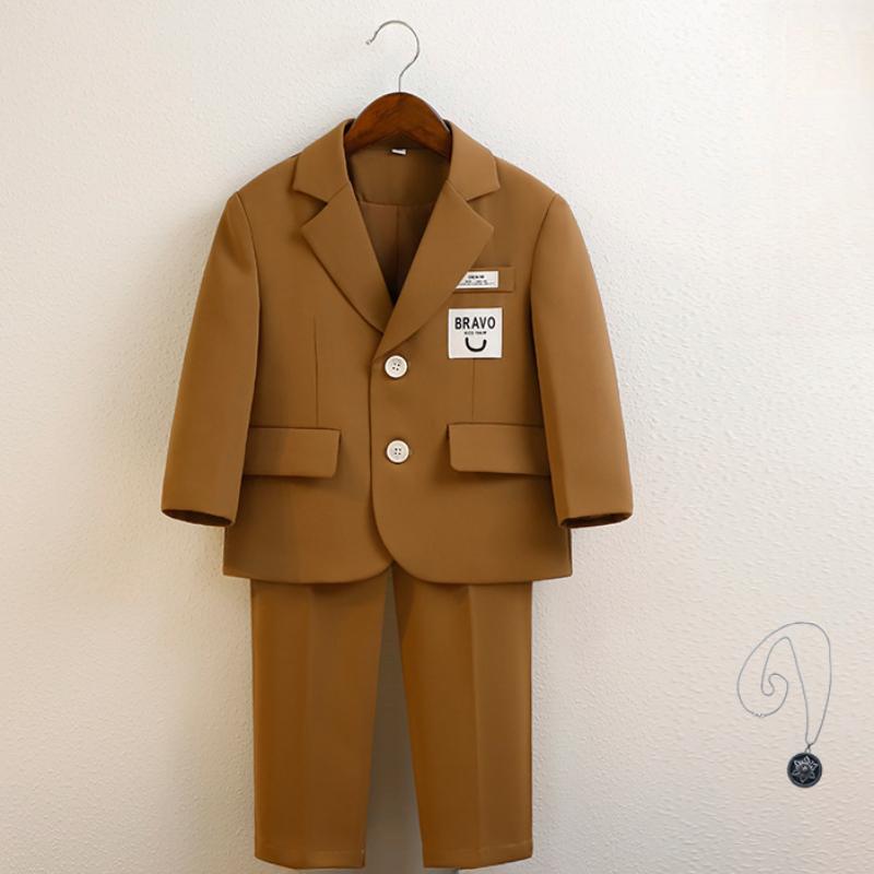 Suit for Boys Spring Casual Children School Uniform Outfits Handsome Kids Host Performance Costume 2-11 Years Boy Birthday Blazers Set