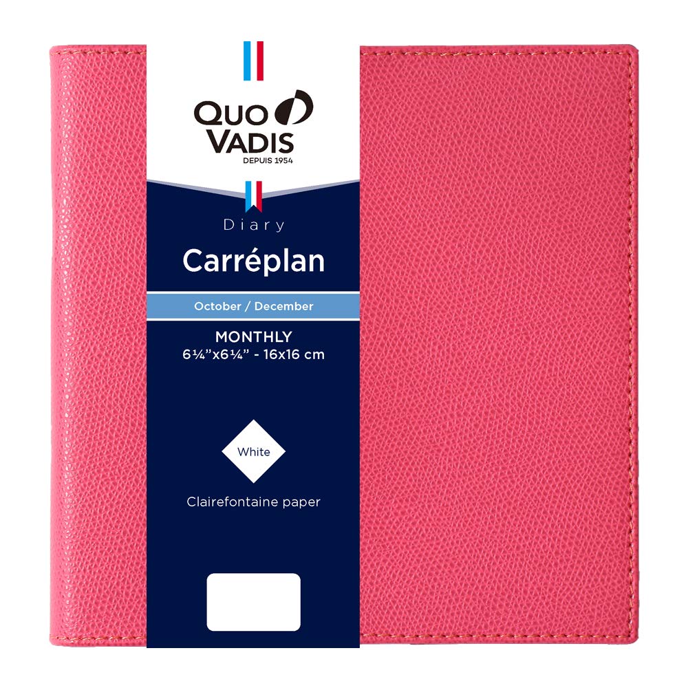 QUOVADIS 2026 DIARY CLUB MONTHLY BLOCK 16x16cm FRAMBOISE qv12302fra