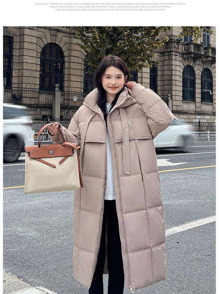 Winter Dicke Baumwolle Koreanischer Stil Lockerer Schnitt Langarm Kapuzen Steppmantel