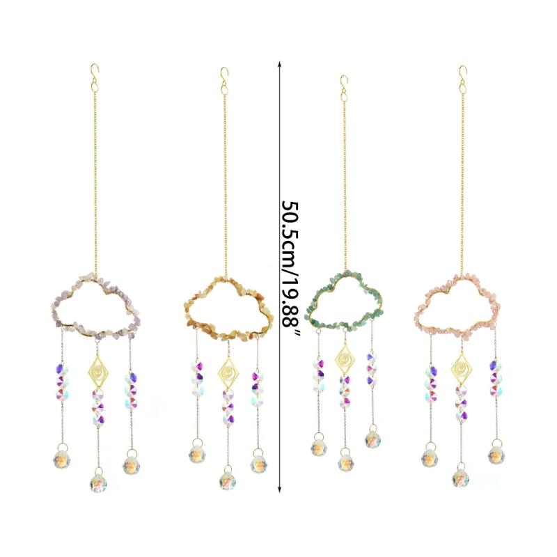 Natural Crystal Wind Bells Wind Chimes Sun Catcher Perfect Art Ornament Window Garden Hangings Ornaments Pendant