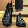 Men's shoes spring black leather shoes waterproof chef labor insurance trendy shoes soft sole one pedal Martin boots men's tooling casual