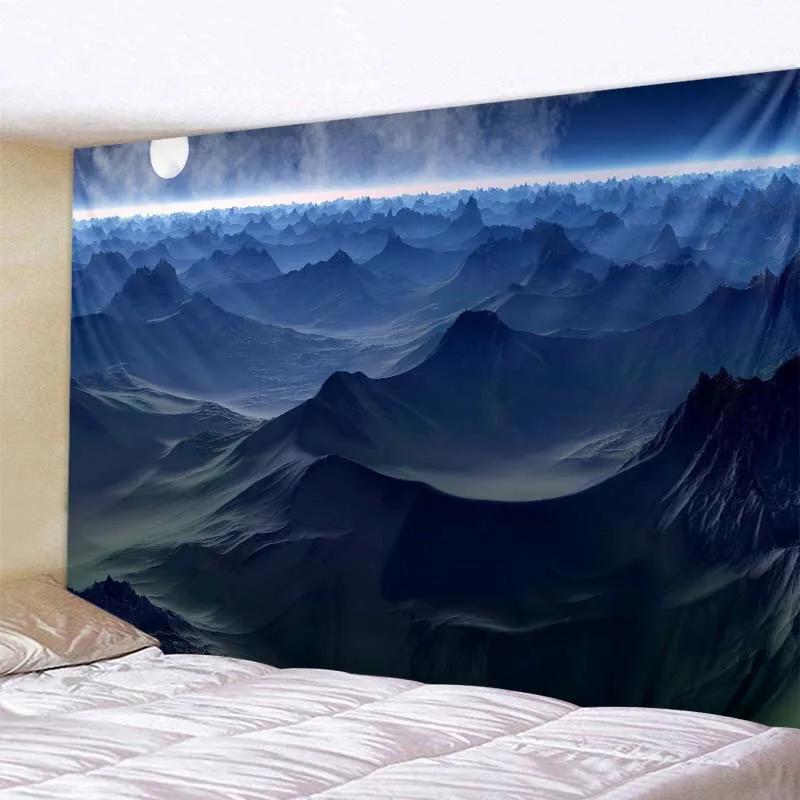 Printed Tapestry Fantasy Starry Sky Tree Landscape Wall Hanging Living Room Bedroom Background  Beautiful