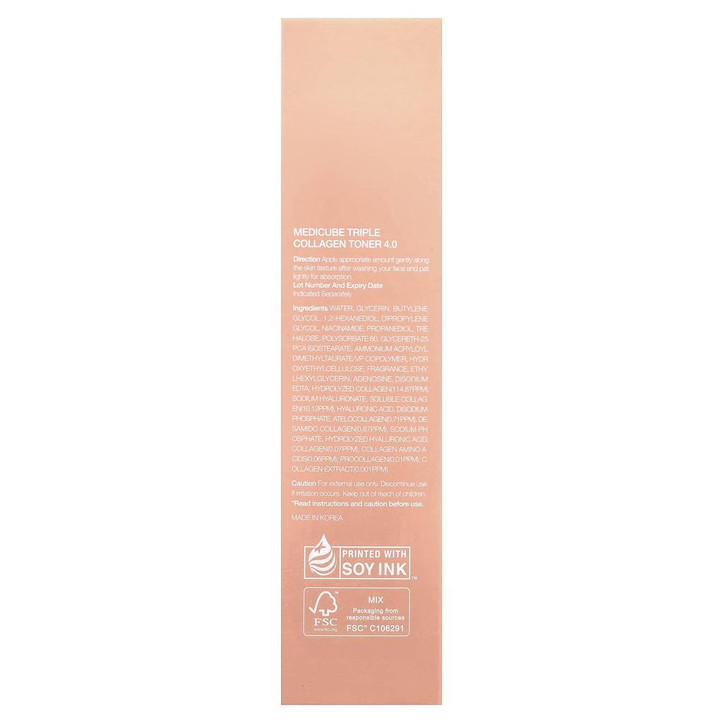 Medicube Triple Collagen Toner, 140ml (4.73 Fl Oz)