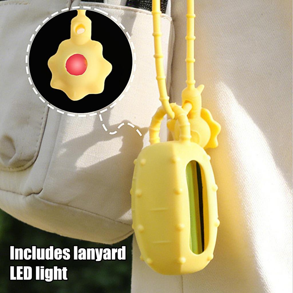 Dog Poop Bag Dispenser Silicone Cactus Potty Carrier Dog Bag Dispenser Built-in LED Light For Walking Backyard Trail Outdoor