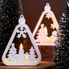 3D Triangle Hollow Candle Holder Silicone Mold DIY Santa Claus Snowman Christmas Tree Elk House Gift Box Candlestick Craft Molds