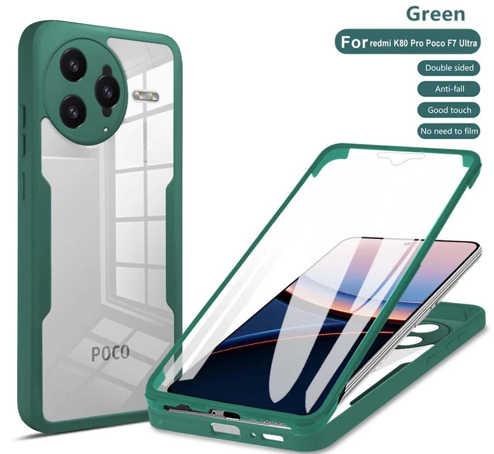 360 Full Body Screen Protector Transparent Case For Mi Poco F7 Pro Shockproof Phone Cover For Mi Poco F7 Ultra F7