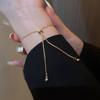 Women Gold Four Leaf Clover Bracelet Adjustable Delicate Bangle Wedding Party Jewelry Gift