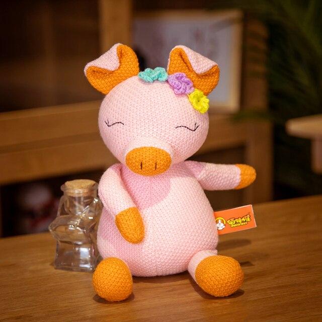 

Мягкий вязаный слон, свинья, жираф, кролик, плюшевый мишка, плюшевые игрушки, хлопковая подушка с животными, детский сон, успокаивающий подарок