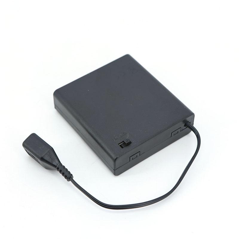 6V 4 Solt X AA 4x1.5V USB Battery Box For 5V LED Strip Lights Female Cable Mini Power Supply Battery Caes With Cover And Switch