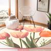Luxuriöses Blumenmuster Runde Form Fußmatten Küche Flur Läufer Teppich Schlafzimmer Wohnzimmer Weicher Teppich Rutschfester Bereichsteppich